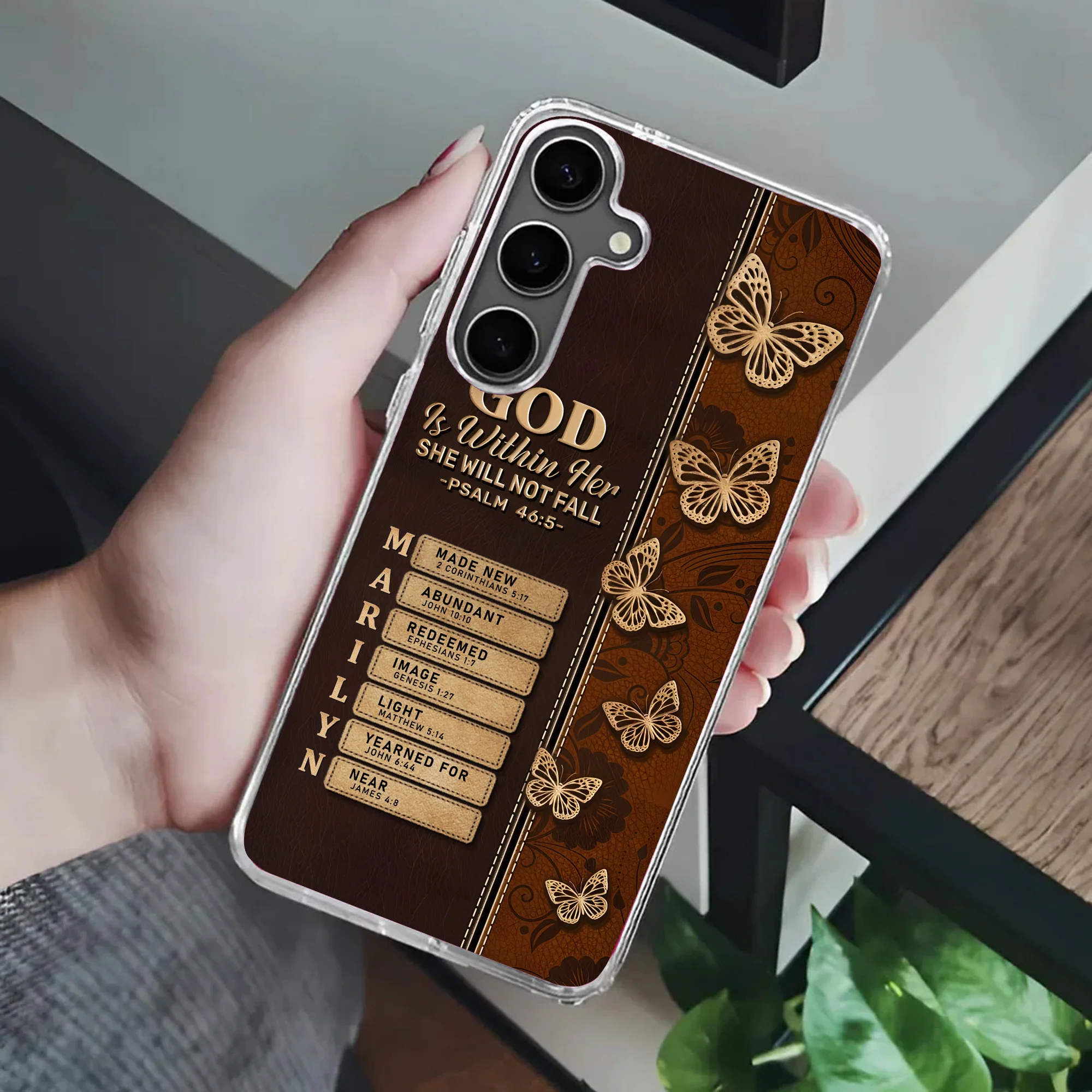God Is Within Her She Will Not Fall - Personalized Silicone Phone Case - Image 4