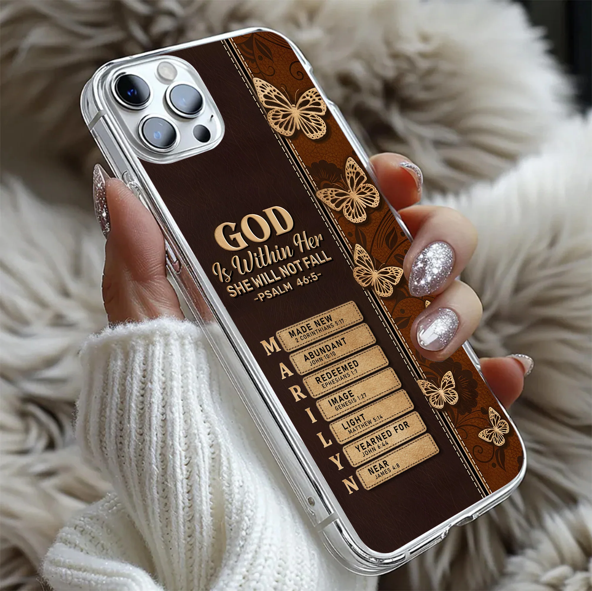 God Is Within Her She Will Not Fall - Personalized Silicone Phone Case - Image 5