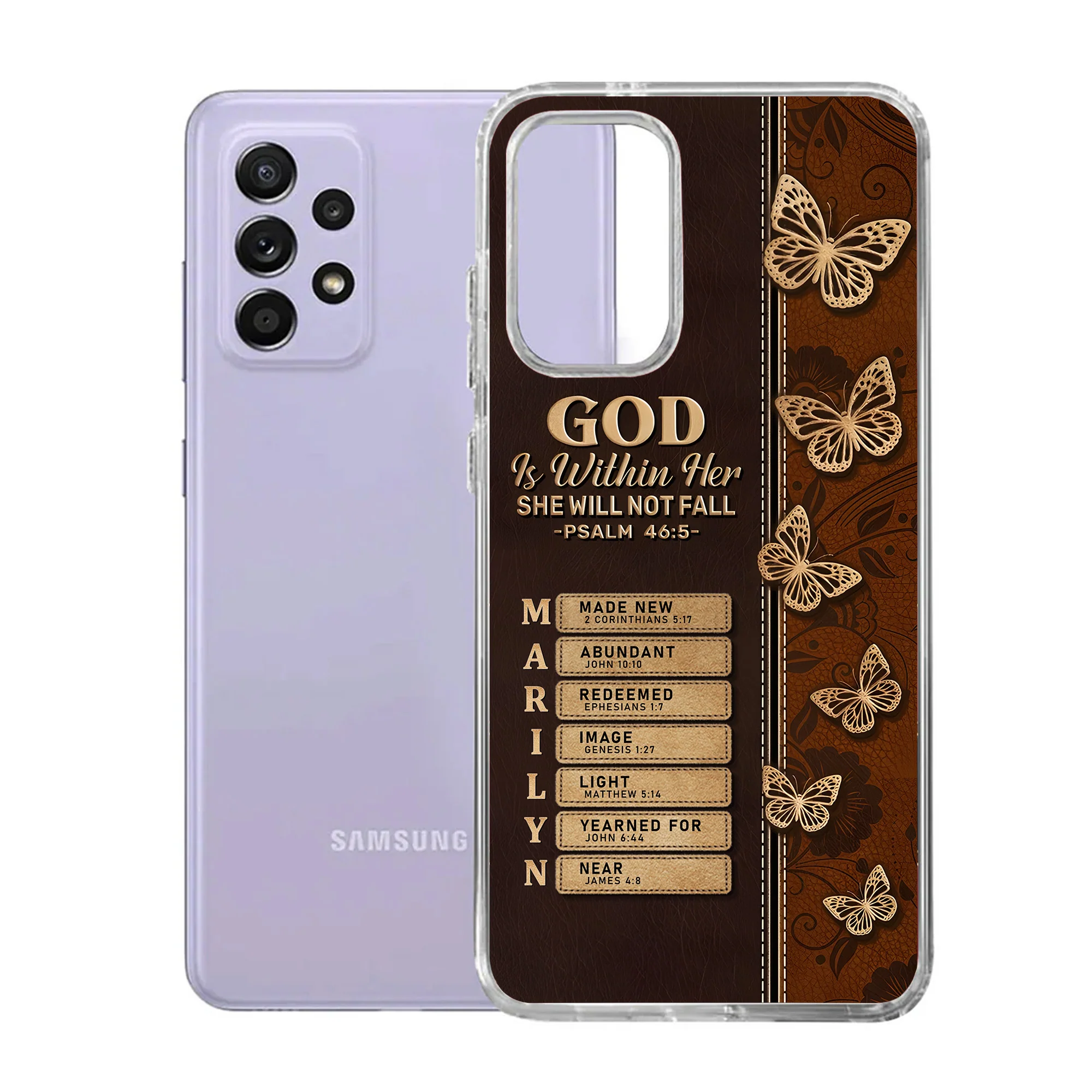 God Is Within Her She Will Not Fall - Personalized Silicone Phone Case - Image 6