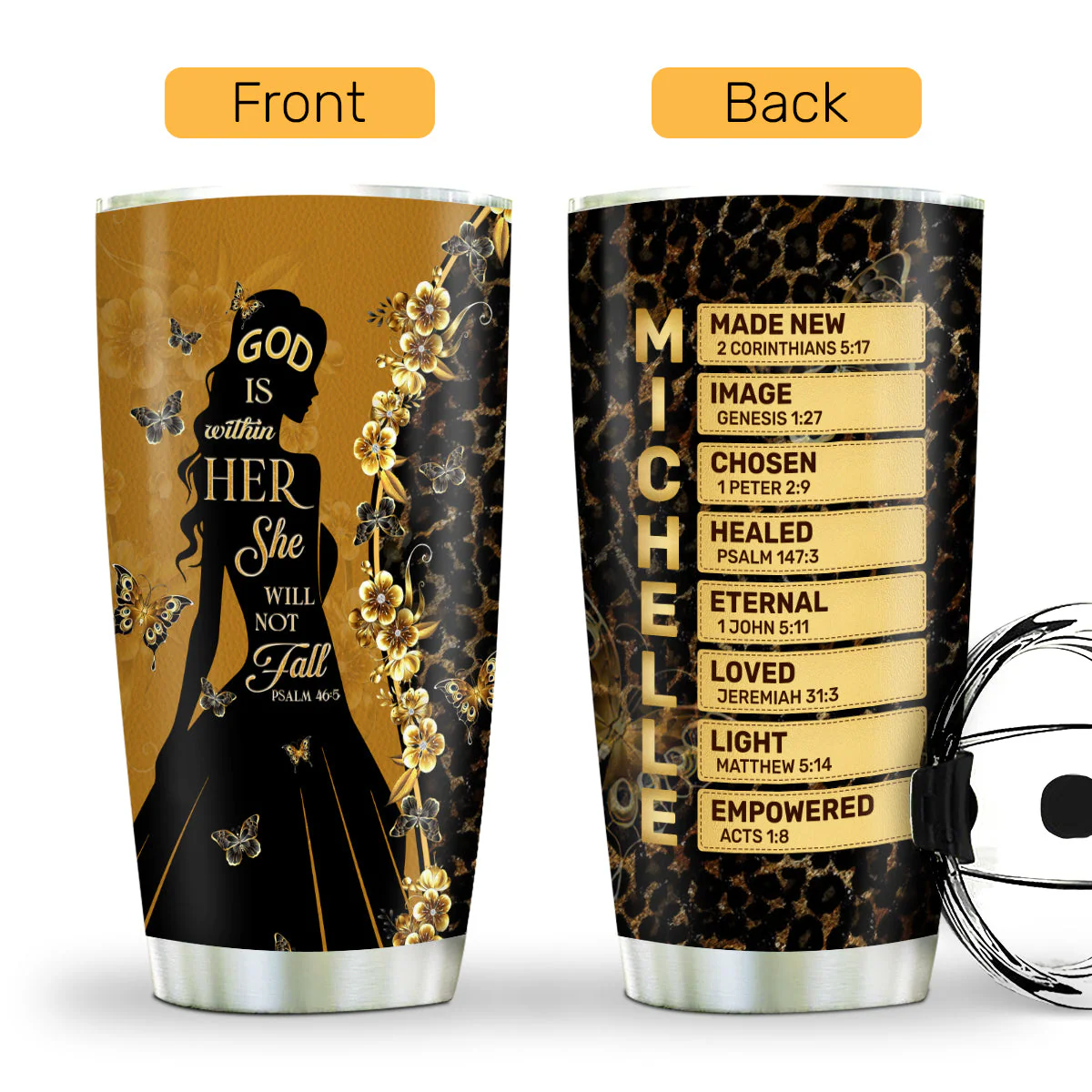 God Is Within Her She Will Not Fall - Personalized Tumbler TD118 - Image 2