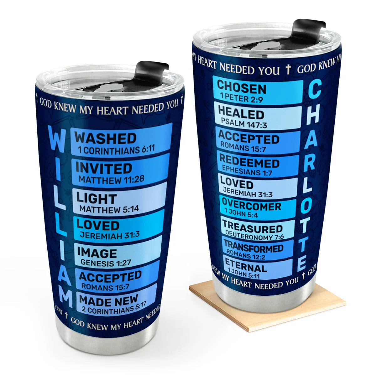 God Knew My Heart Needed You - Personalized Stainless Steel Tumbler TD118