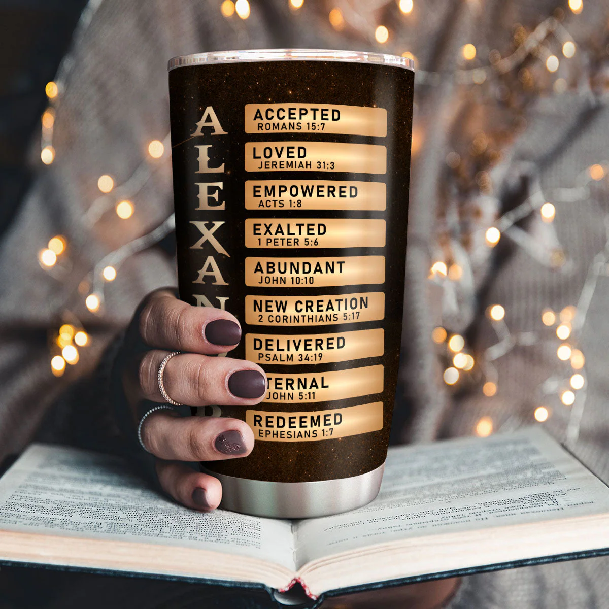 God Says I Am Accepted - Personalized Stainless Steel Tumbler TD118 - Image 3