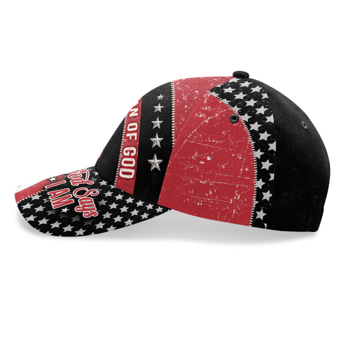 God Says I Am American - Personalized Classic Cap - Christian Gift For Him BA01 - Image 3