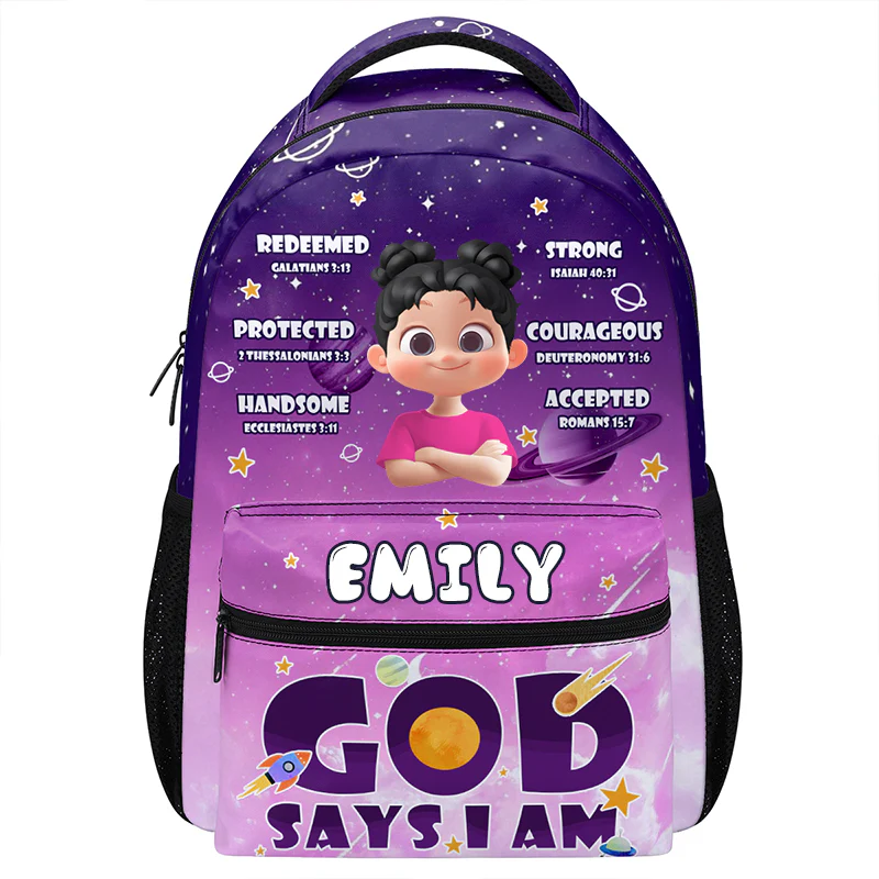God Says I Am An Astronaut - Personalized Backpack - Back To School Gift For Kids | GR29 TD118. CU5070227.