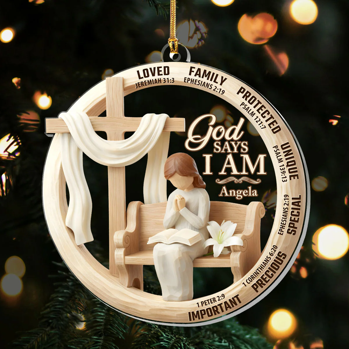 God Says I Am At The Church - Personalized 1-Layer Acrylic Ornament HL128