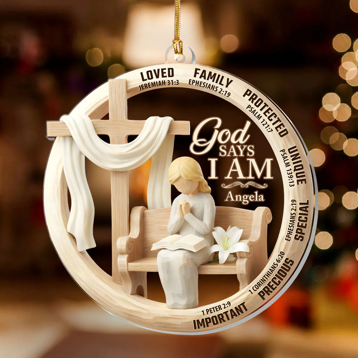 God Says I Am At The Church - Personalized 1-Layer Acrylic Ornament HL128 - Image 2