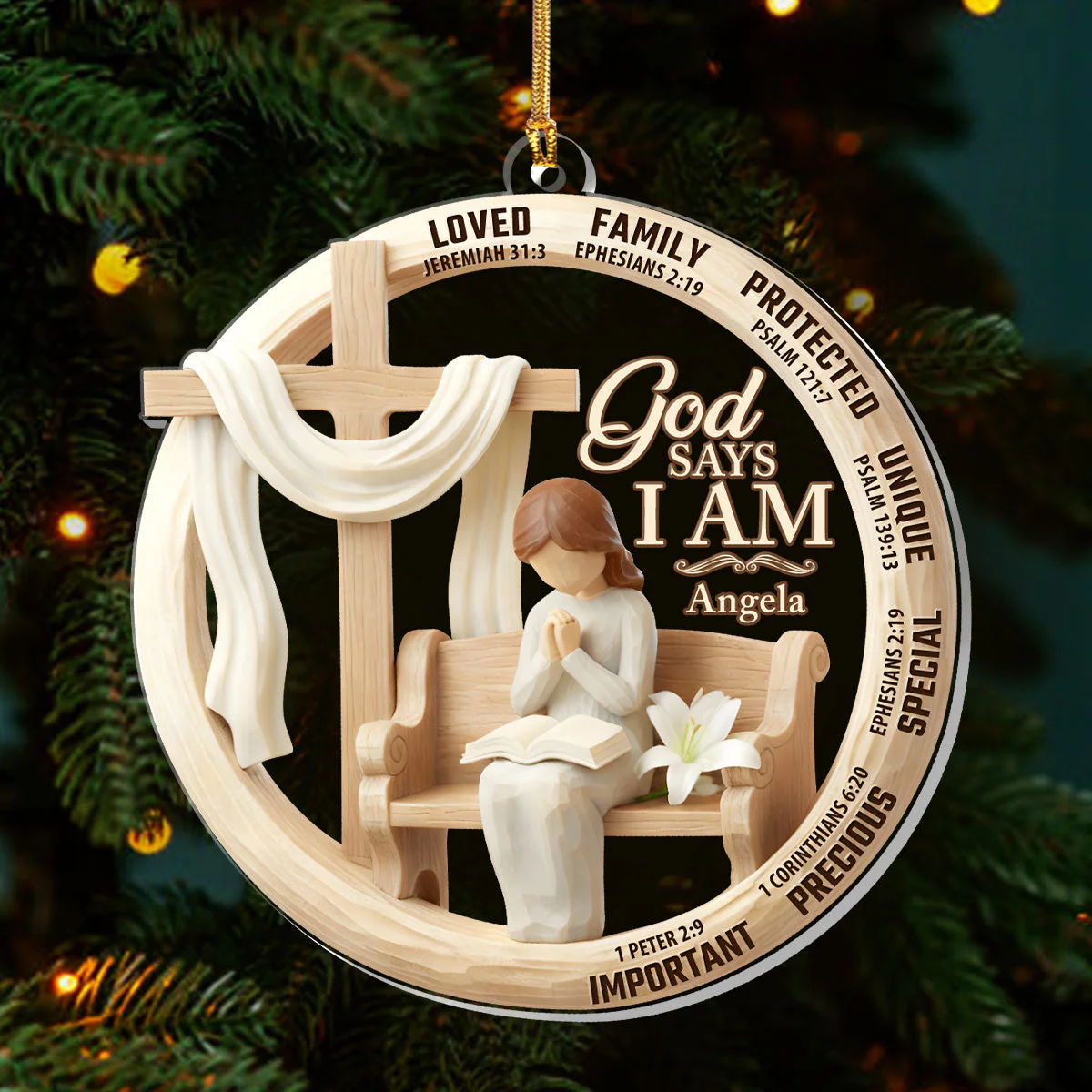 God Says I Am At The Church - Personalized 1-Layer Acrylic Ornament HL128 - Image 3