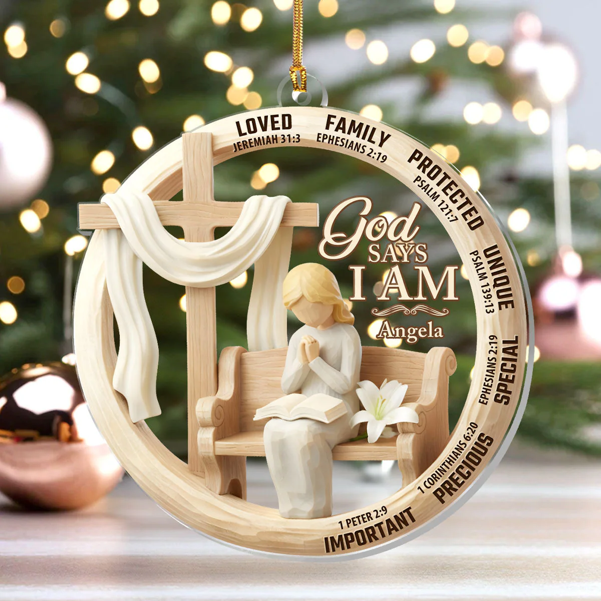 God Says I Am At The Church - Personalized 1-Layer Acrylic Ornament HL128 - Image 4