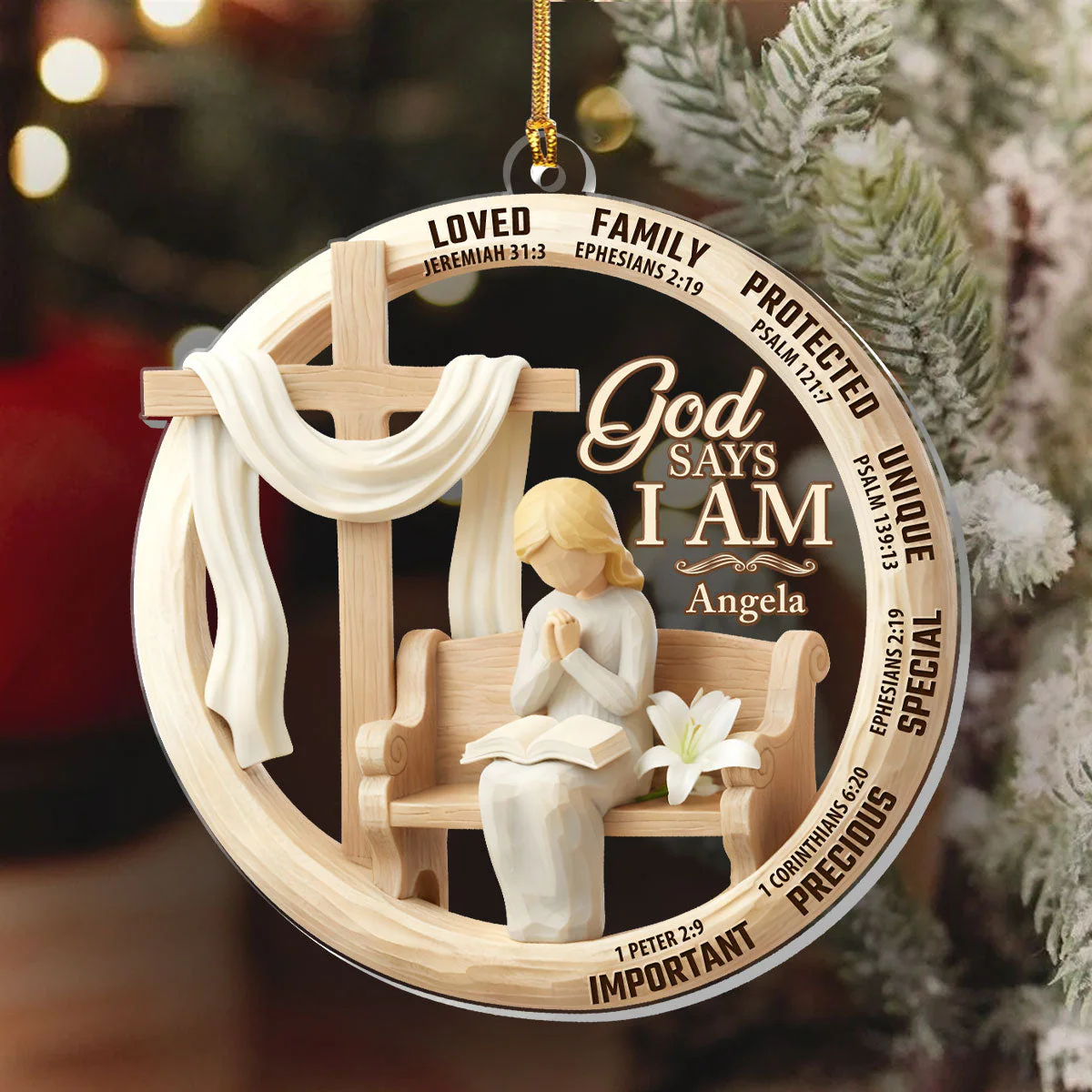God Says I Am At The Church - Personalized 1-Layer Acrylic Ornament HL128 - Image 6