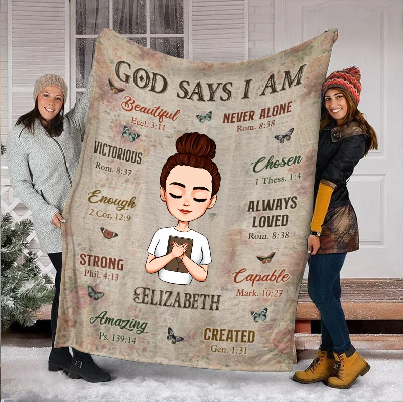 God Says I Am Beautiful - Personalized Blanket - Best Gift For Birthday | CLGOD05 TD118 - Image 2