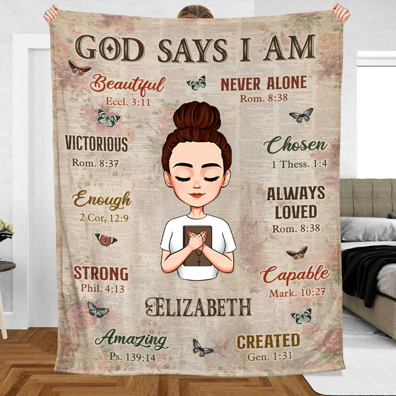 God Says I Am Beautiful - Personalized Blanket - Best Gift For Birthday | CLGOD05 TD118 - Image 3