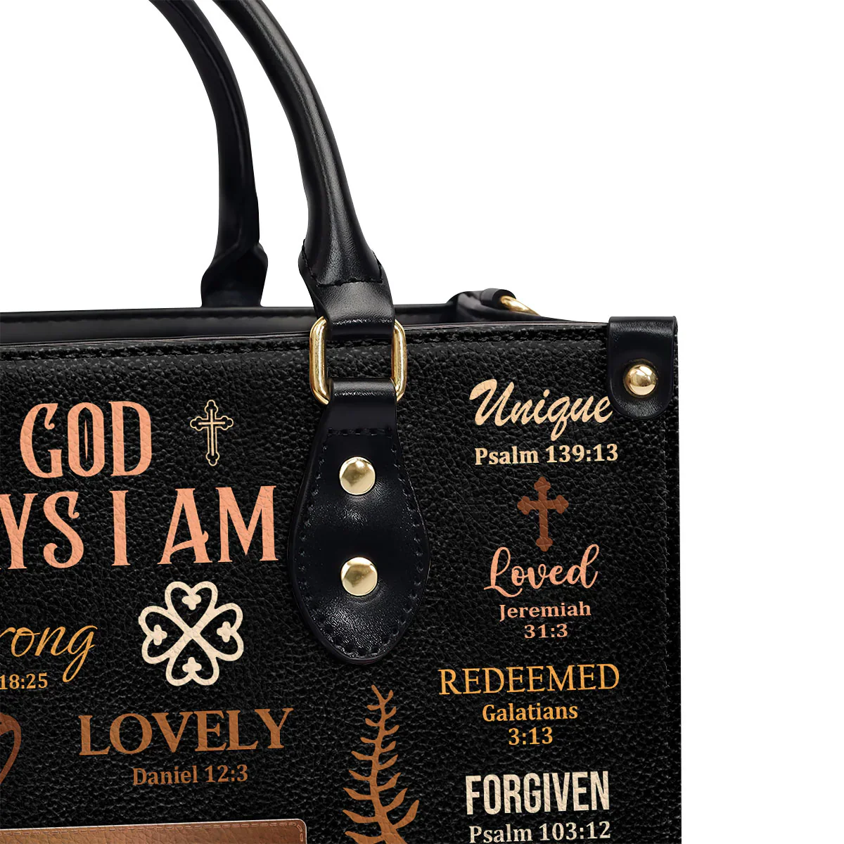 God Says I Am Bible Verses - Religious Personalized Leather Bag - Christian Gift For Black Women HD95 - Image 2