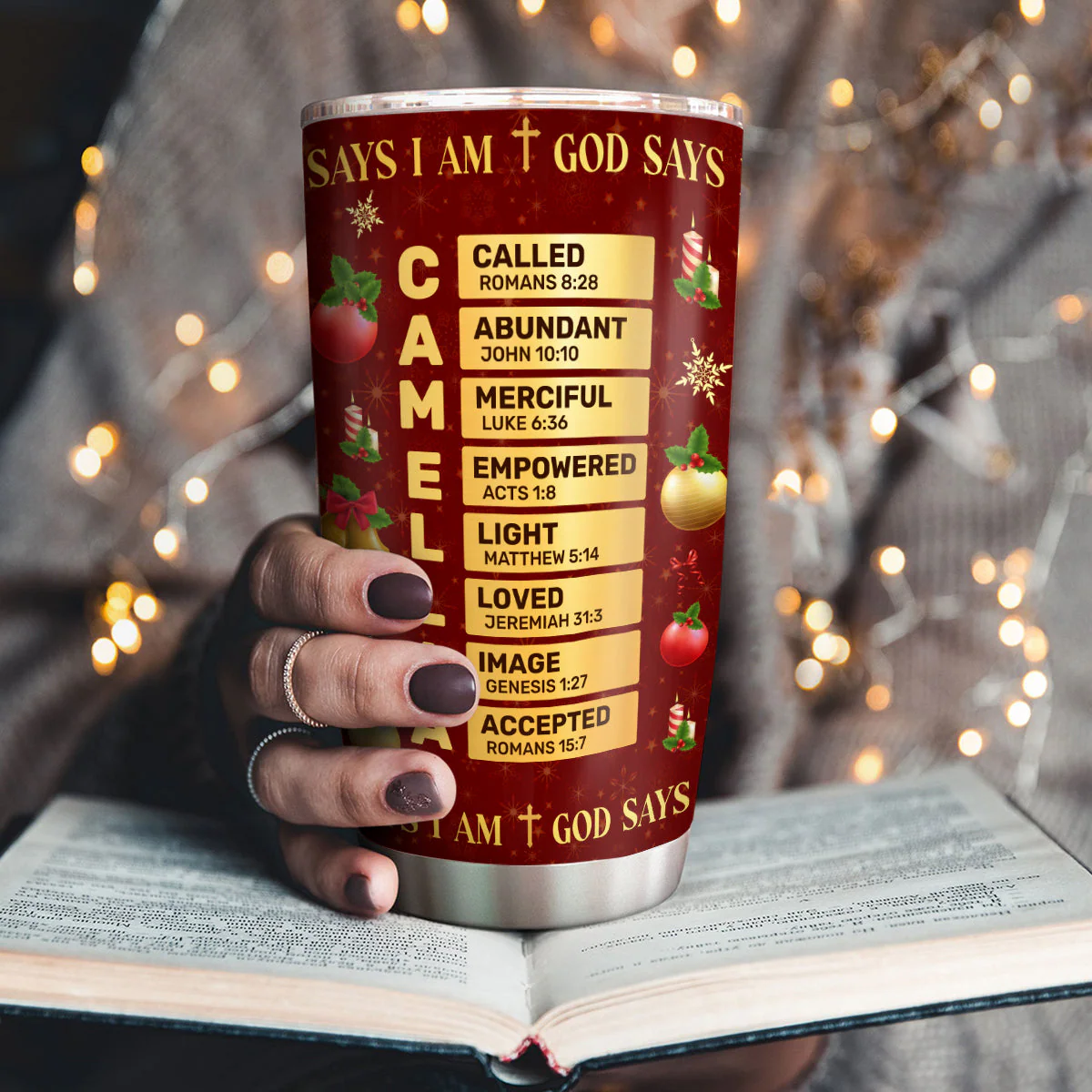 God Says I Am Called - Personalized Tumbler - Gift For Christmas TD118 - Image 3