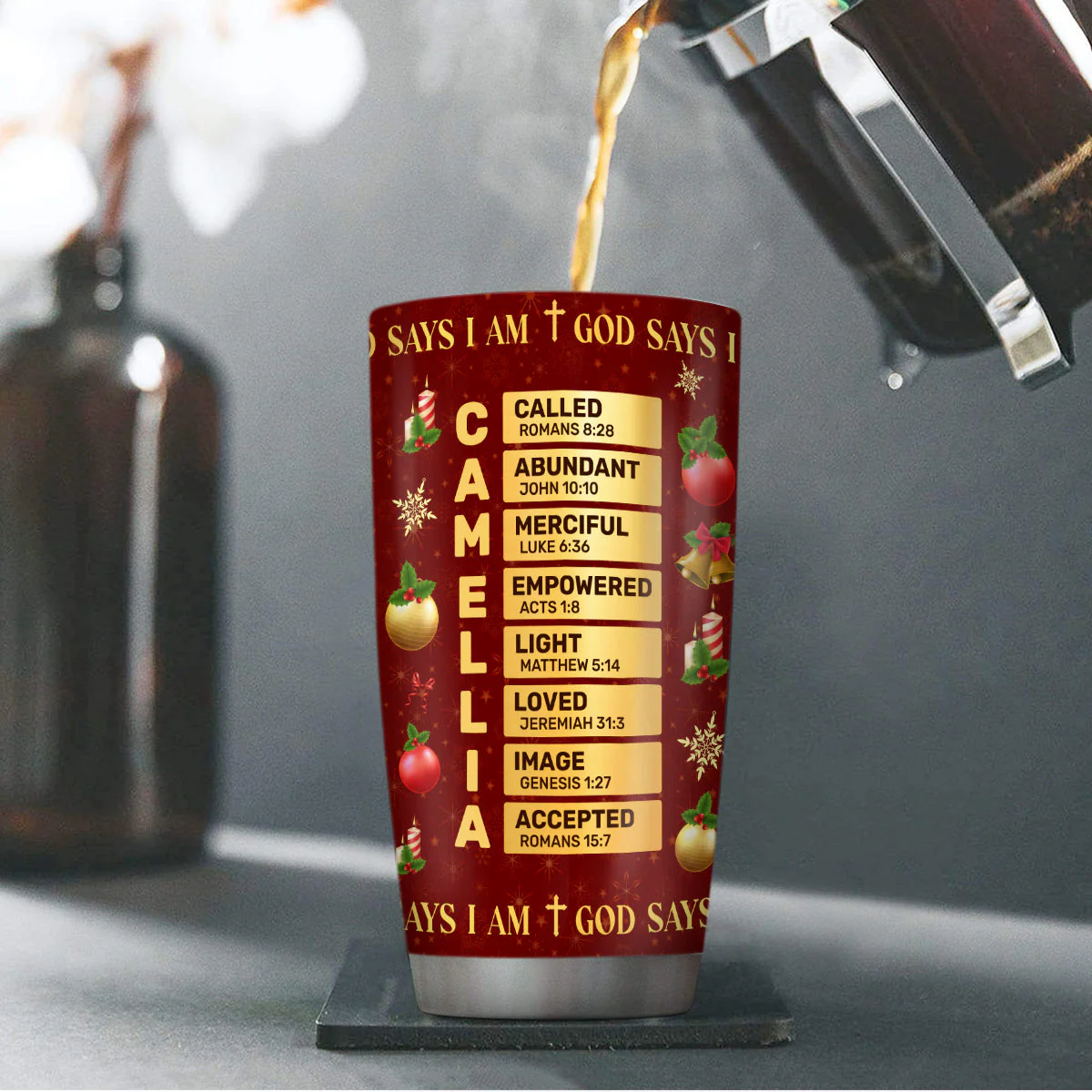 God Says I Am Called - Personalized Tumbler - Gift For Christmas TD118 - Image 4