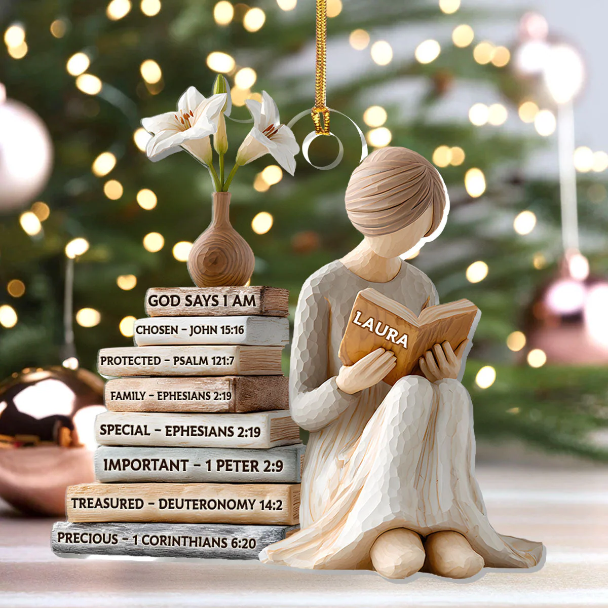 God Says I Am Chosen - Personalized Acrylic Ornament TD118 - Image 5