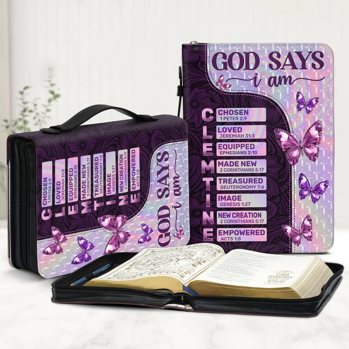 God Says I Am Chosen - Personalized Bible Cover TD118