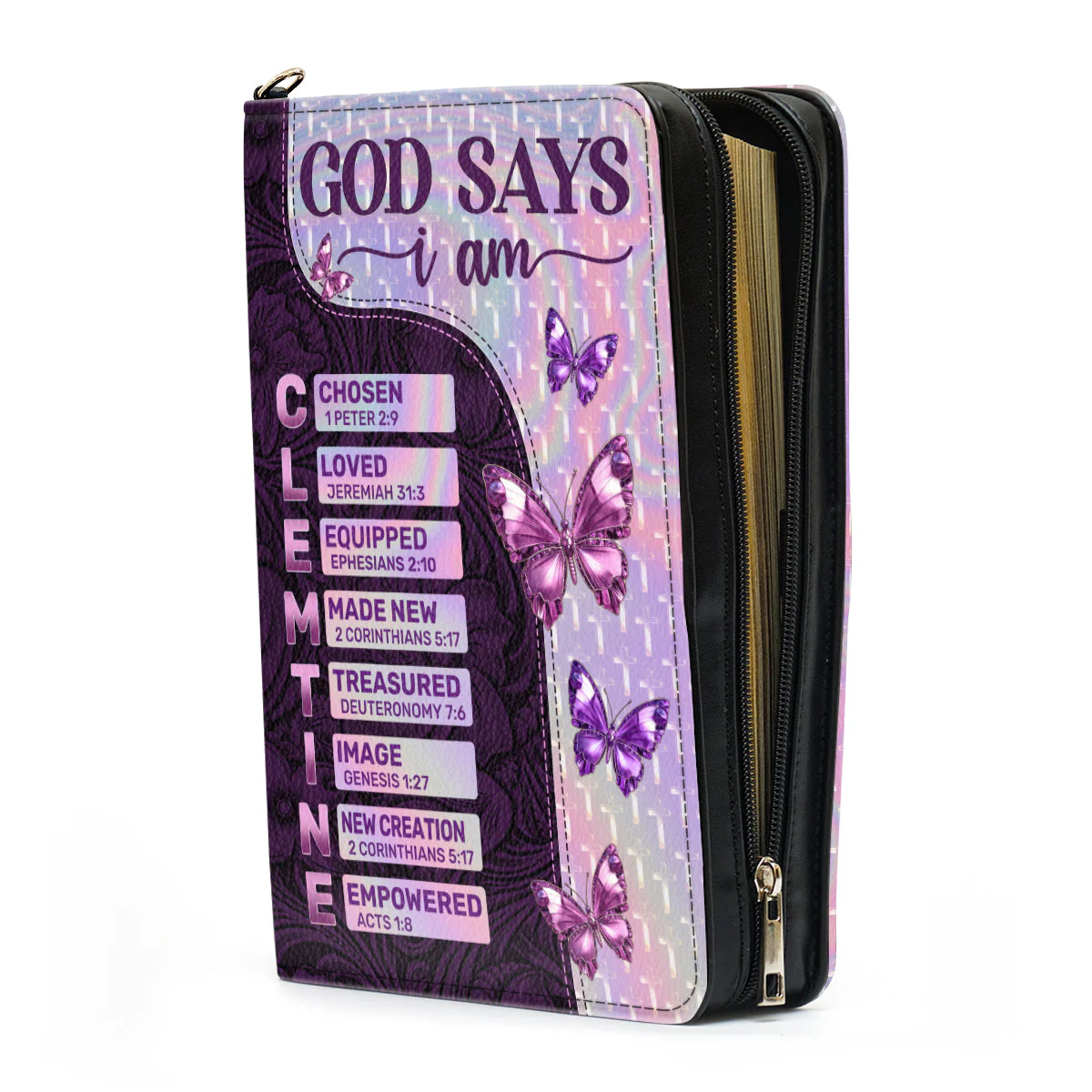 God Says I Am Chosen - Personalized Bible Cover TD118 - Image 3