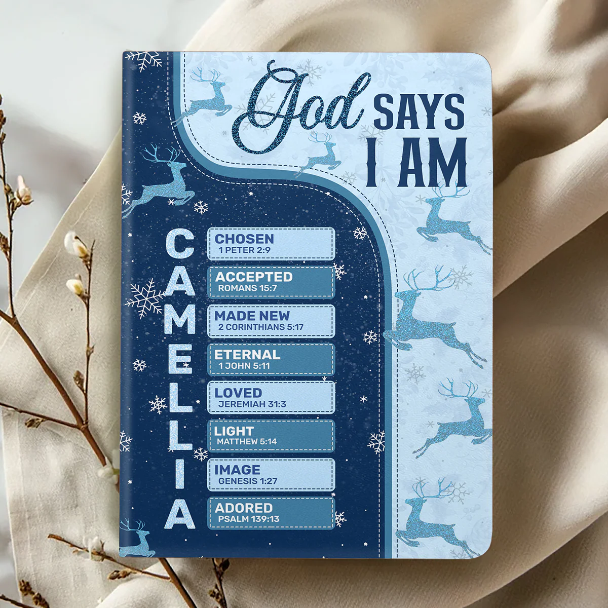 God Says I Am Chosen - Personalized Leather Cover Notebook - Gift For Christmas | TD118 - Image 2