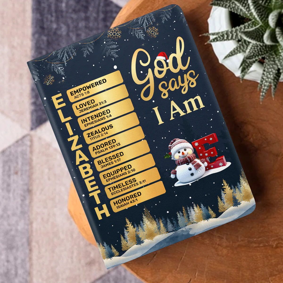 God Says I Am Empowered - Personalized Leather Cover Notebook TD118 - Image 3