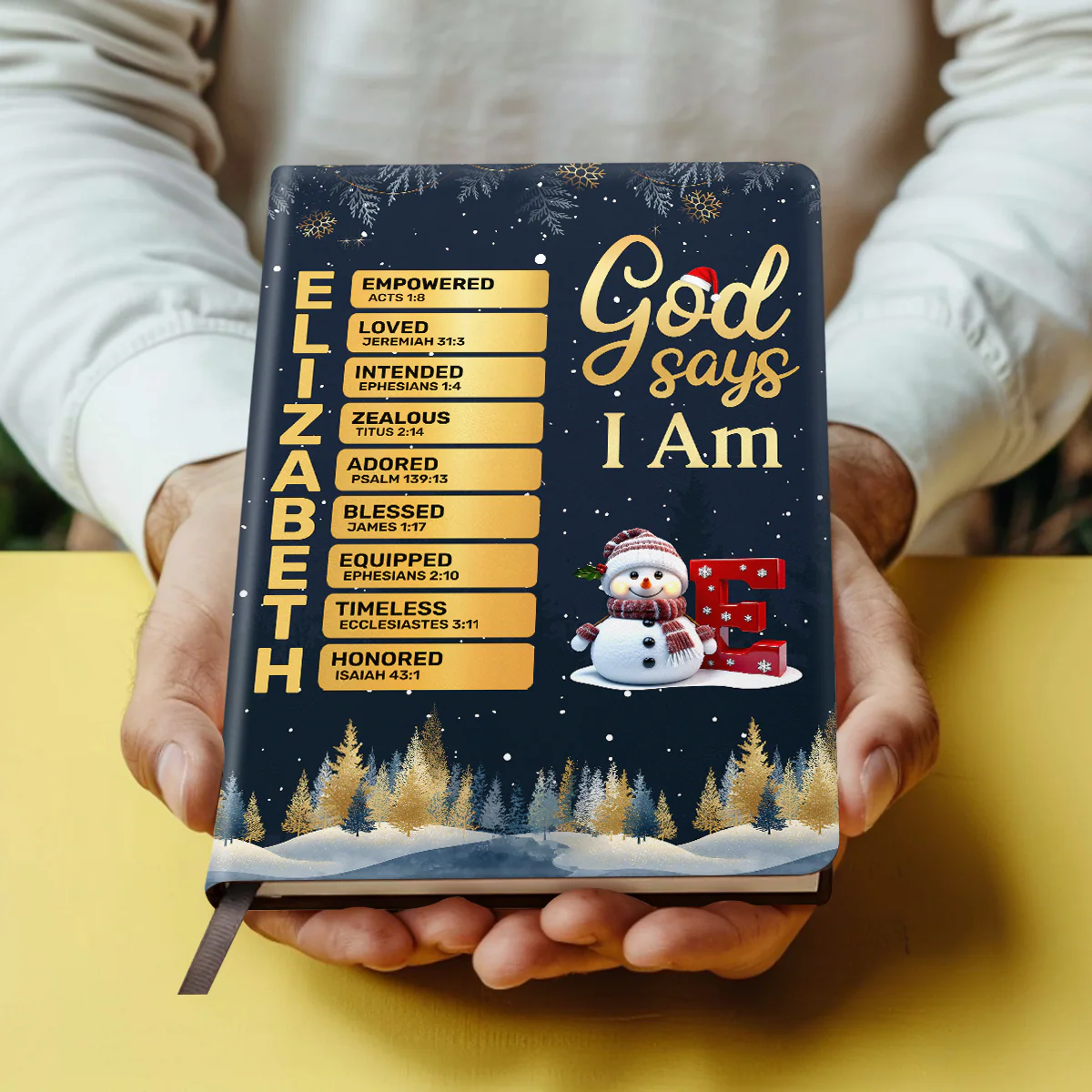 God Says I Am Empowered - Personalized Leather Cover Notebook TD118 - Image 4