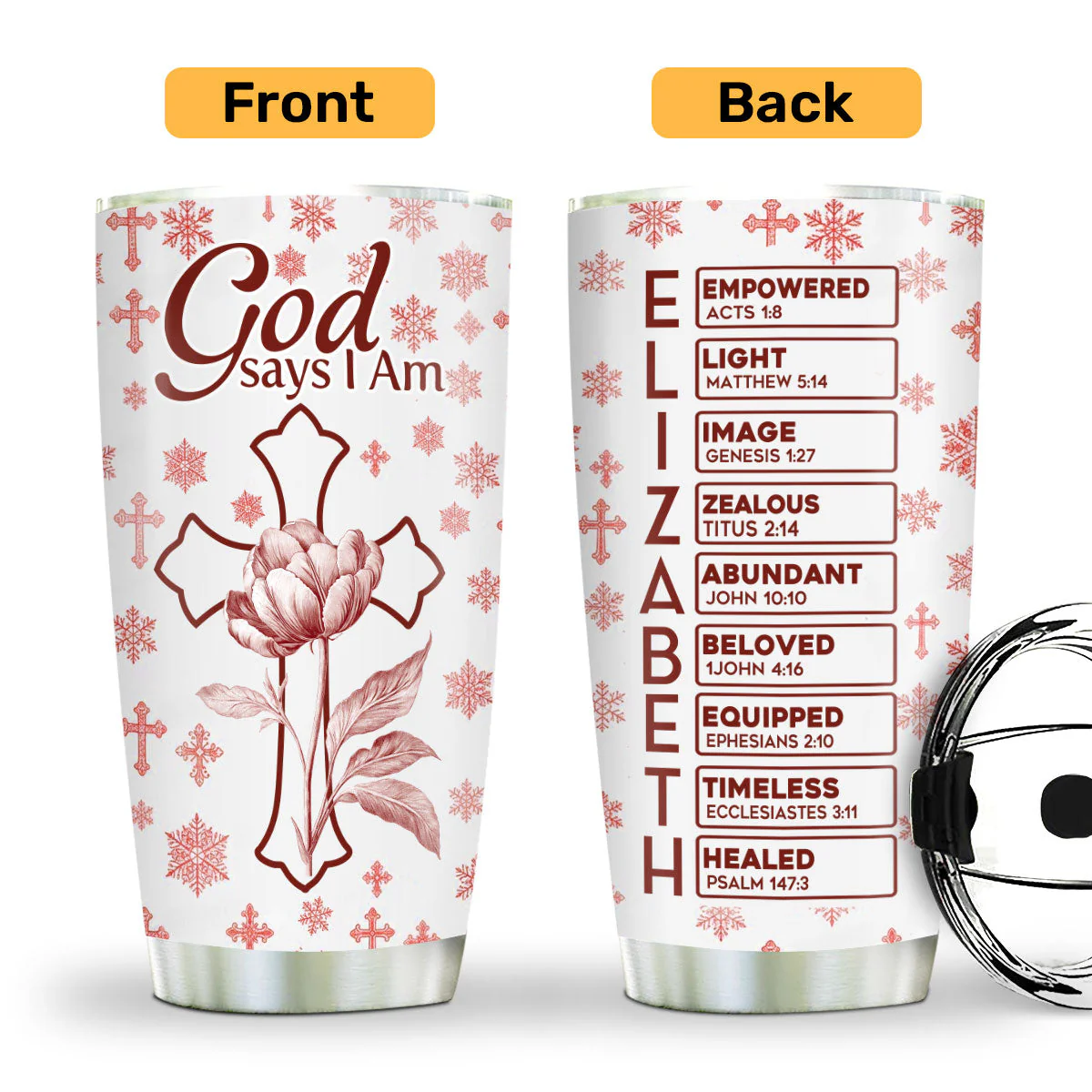 God Says I Am Empowered - Personalized Stainless Steel Tumbler | TD118 - Image 2