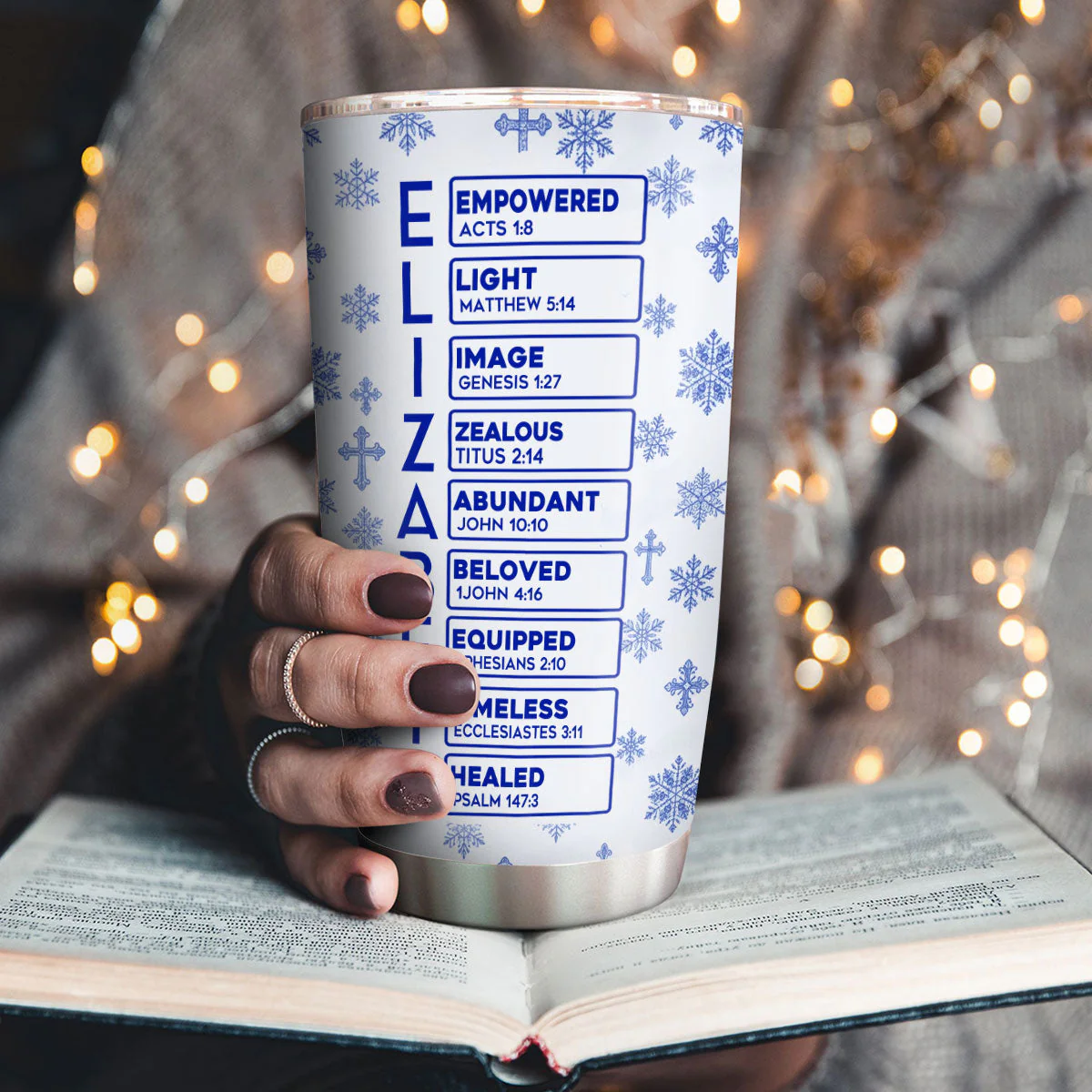 God Says I Am Empowered - Personalized Stainless Steel Tumbler | TD118 - Image 3