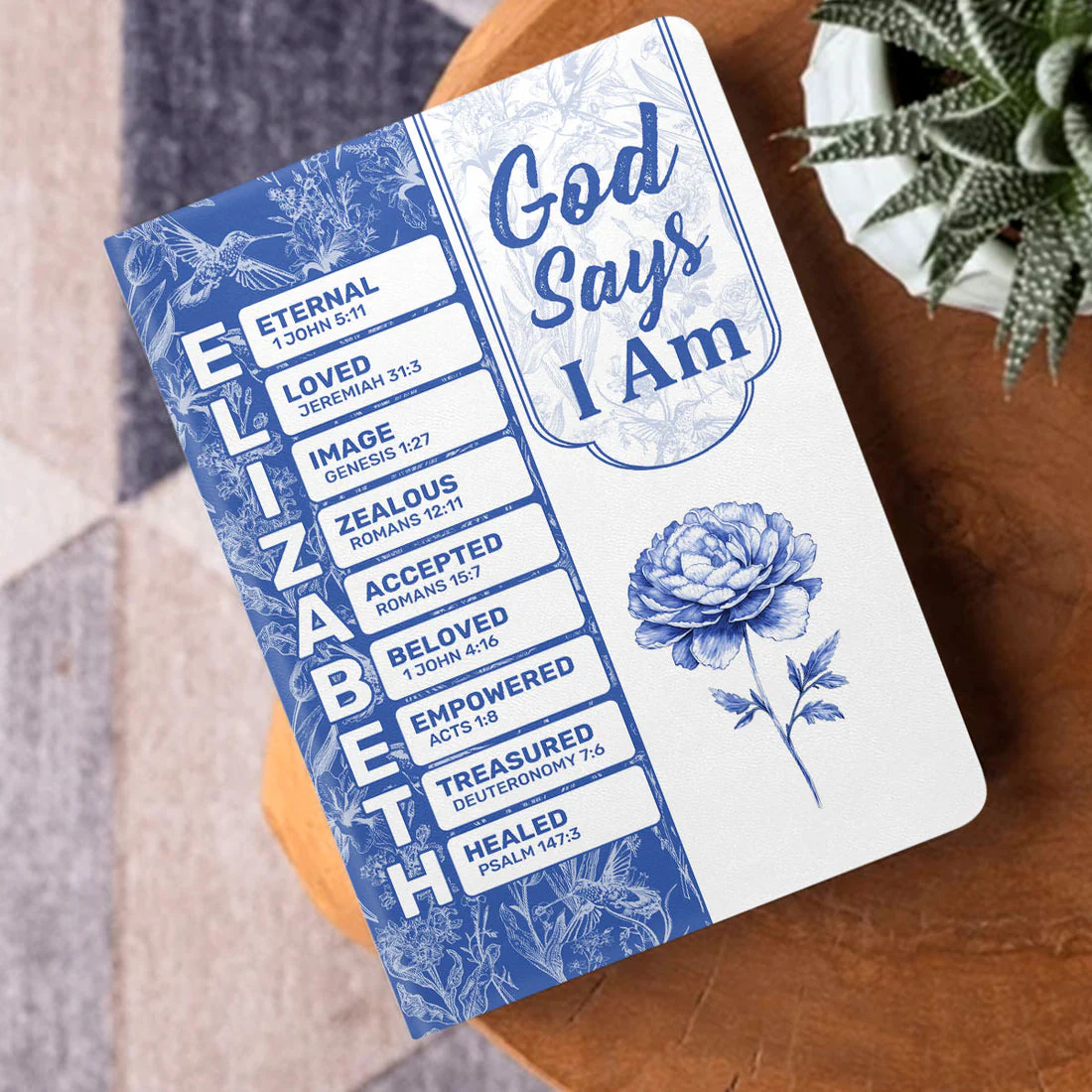 God Says I Am Eternal And Loved - Personalized Leather Cover Notebook - Image 3
