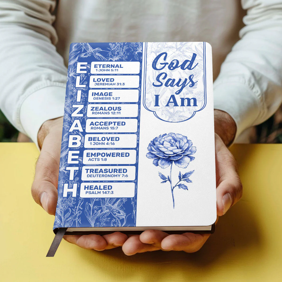 God Says I Am Eternal And Loved - Personalized Leather Cover Notebook - Image 4