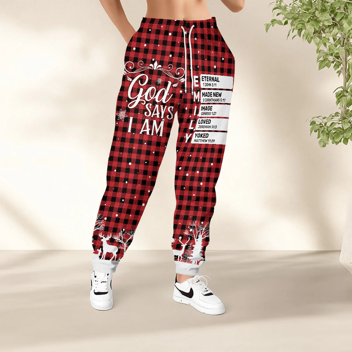 God Says I Am Eternal - Personalized Sweatpants - Gift for Christmas | TD118 - Image 3