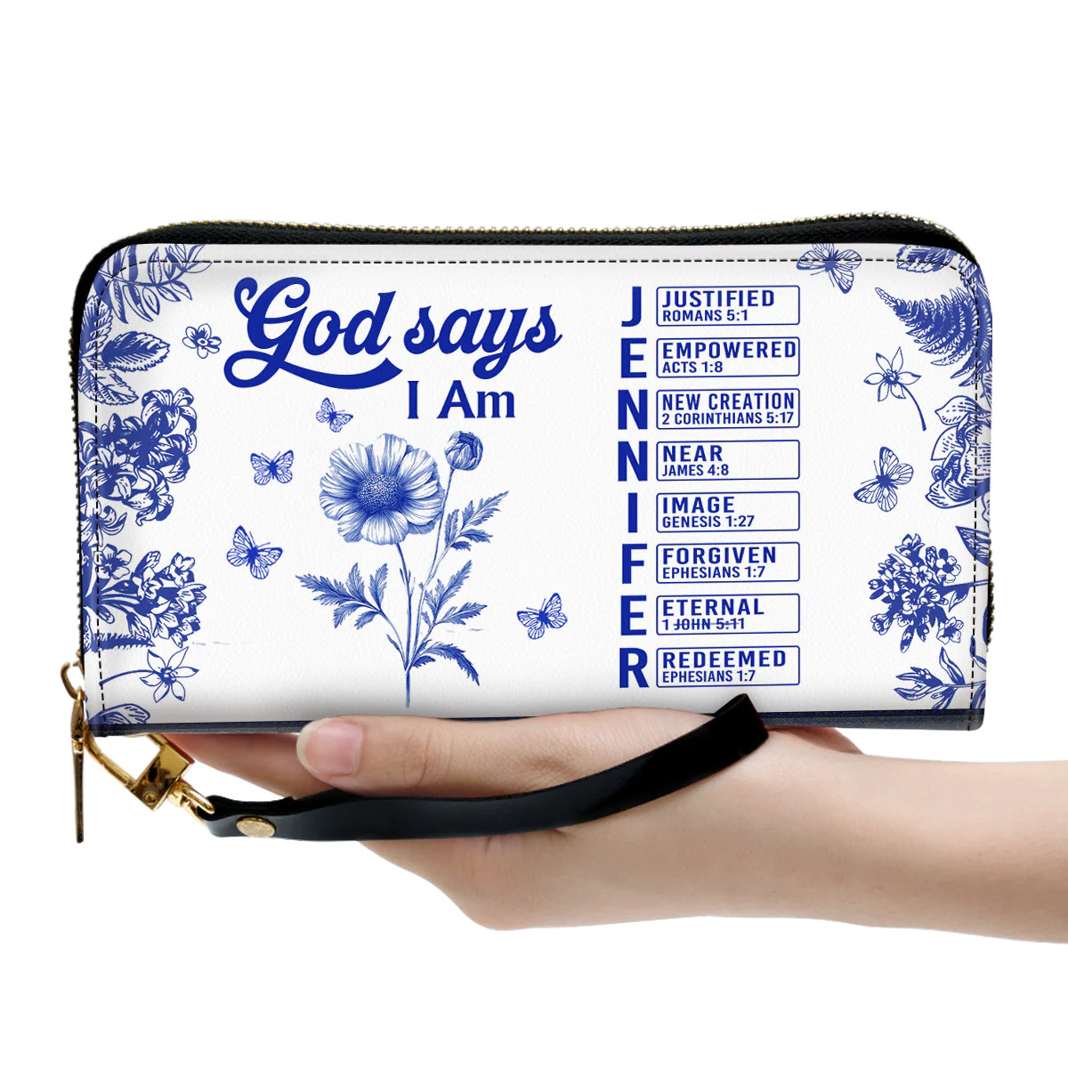 God Says I Am Joyful - Personalized Leather Long Wallet TD118 - Image 2