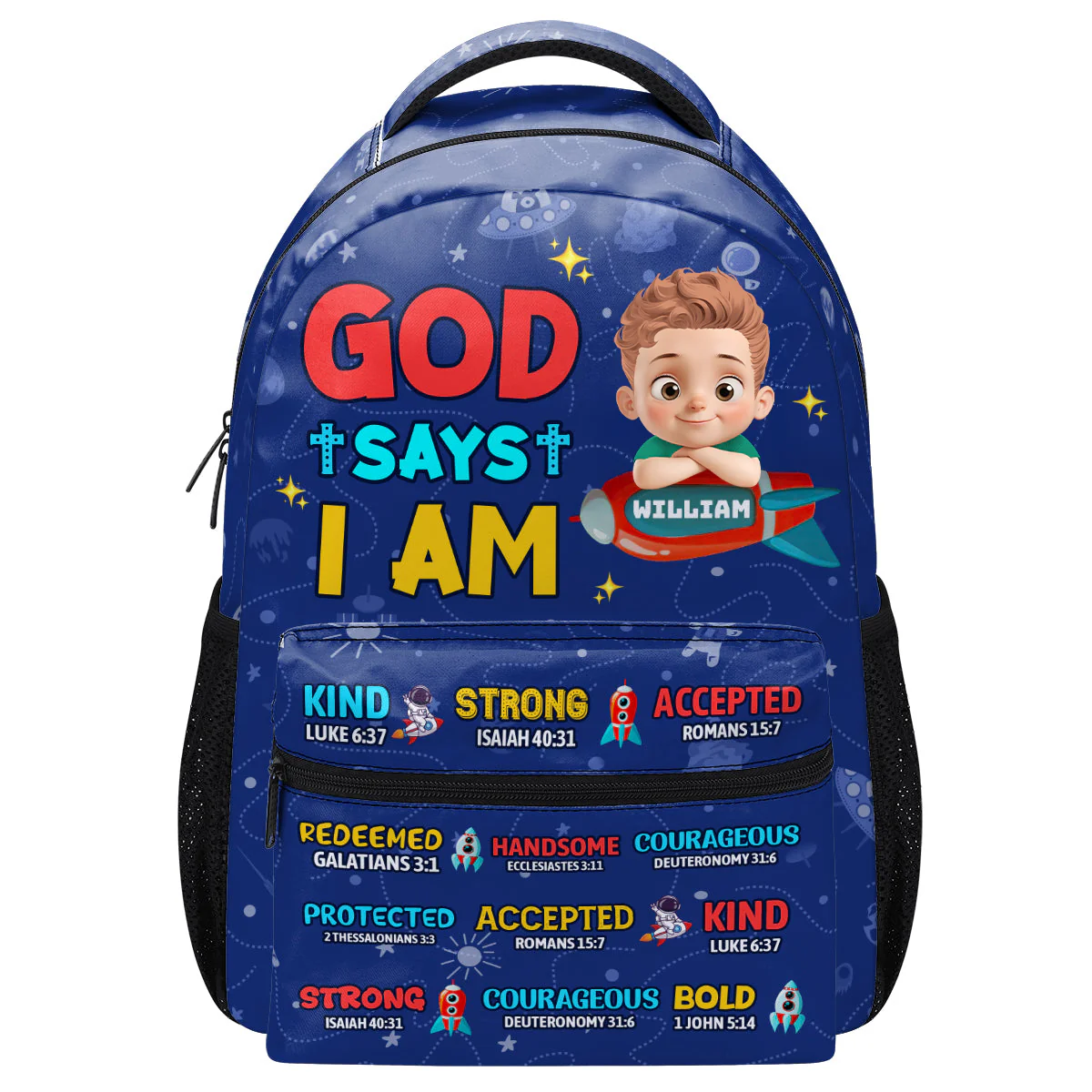 God Says I Am Kind - Personalized Backpack - Gift For Kids, Back To School | GR26 TD118