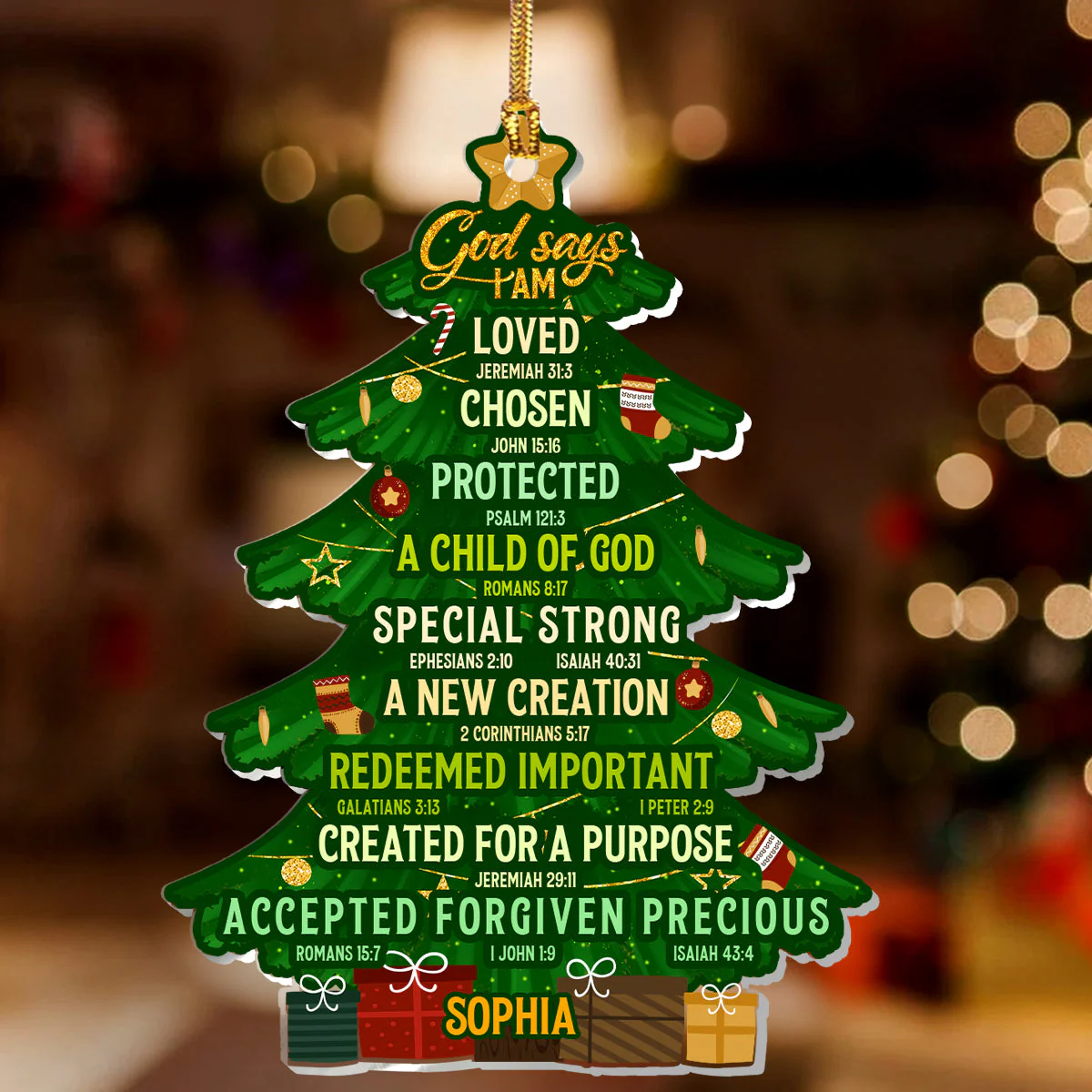 God Says I Am Loved - Personalized Acrylic Ornament TD118 - Image 2