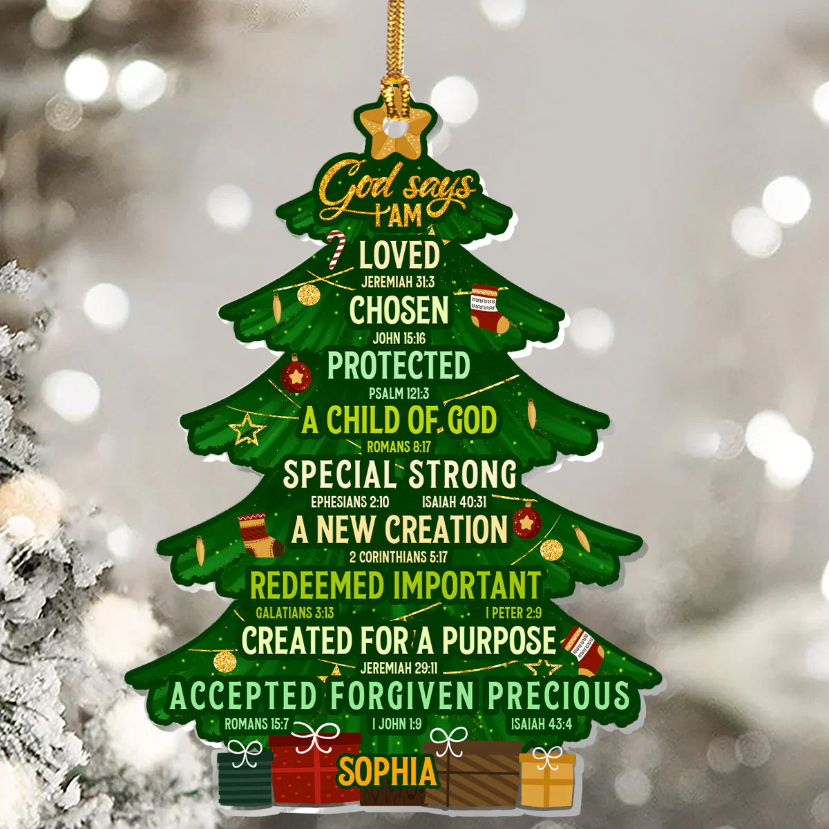 God Says I Am Loved - Personalized Acrylic Ornament TD118 - Image 4