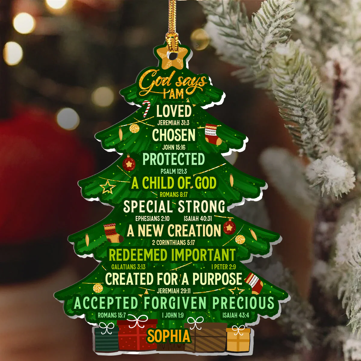 God Says I Am Loved - Personalized Acrylic Ornament TD118 - Image 5