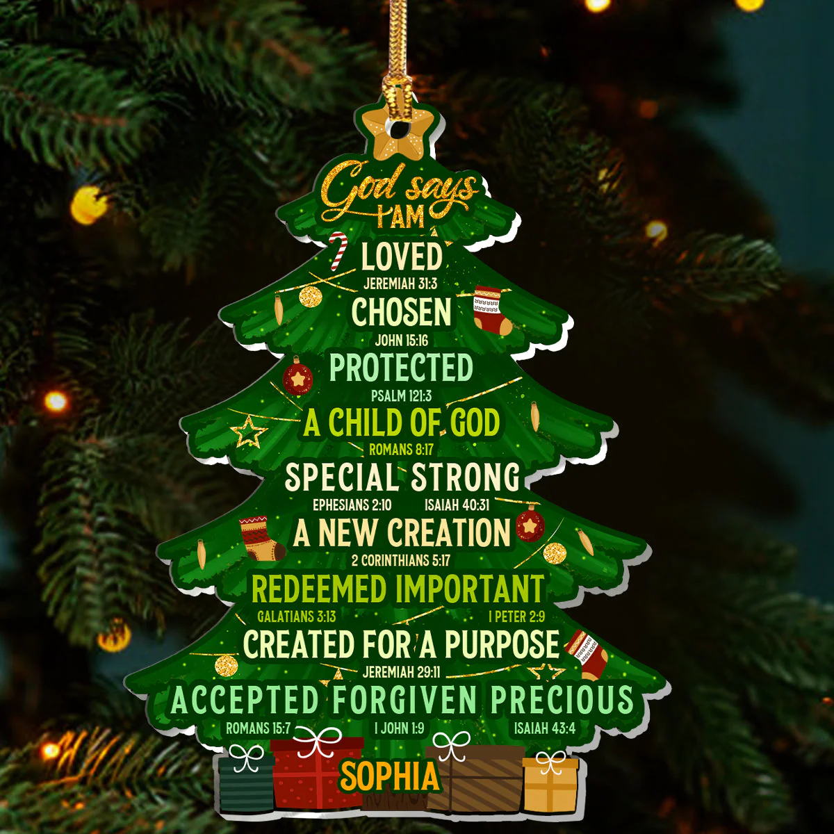 God Says I Am Loved - Personalized Acrylic Ornament TD118 - Image 6
