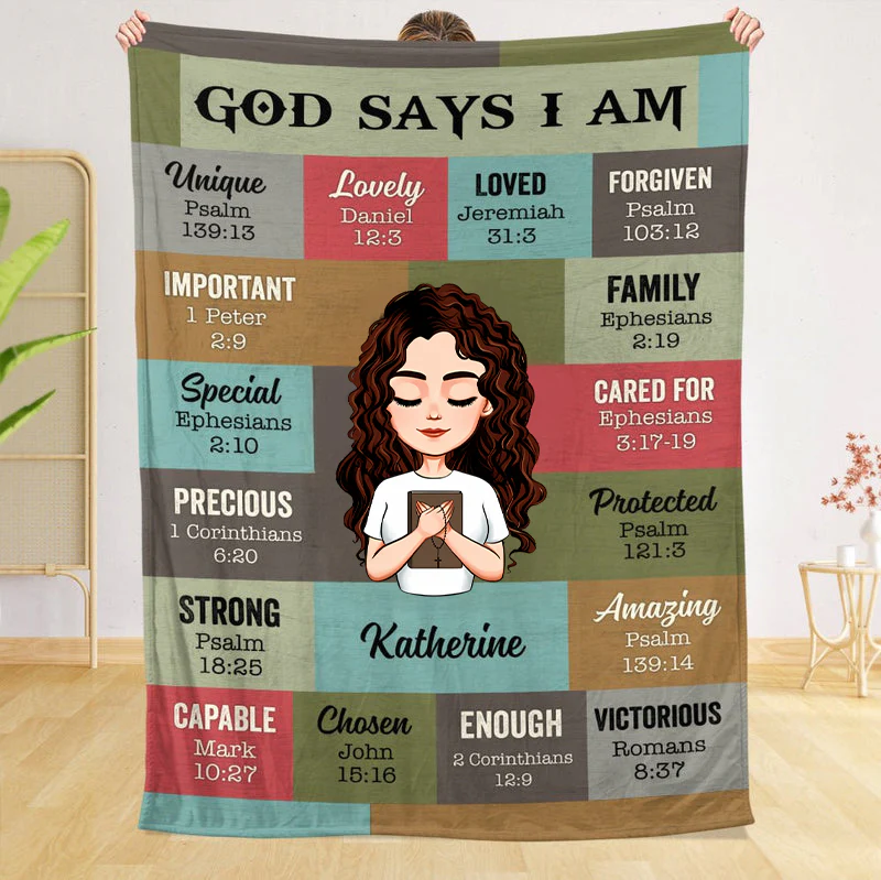 God Says I Am Loved - Personalized Blanket - Meaningful Gift For Birthday TD118 - Image 2