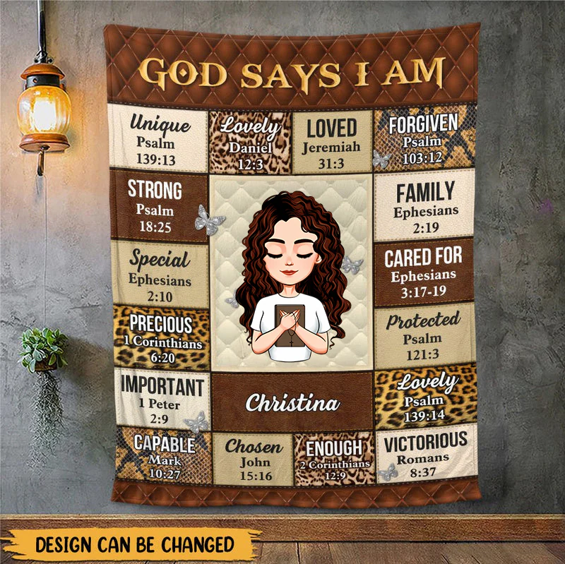 God Says I Am Lovely - Personalized Blanket - Meaningful Gift TD118