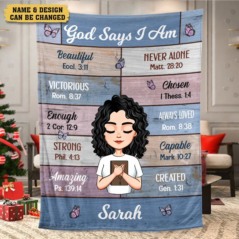 God Says I Am Never Alone - Personalized Blanket - Best Gift For Birthday | CLGOD05 TD118