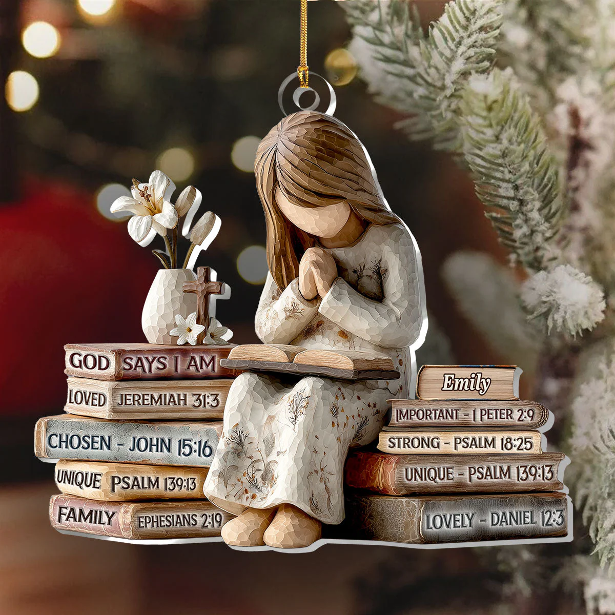 God Says I Am - Personalized 1-Layer Acrylic Ornament HL128 - Image 6