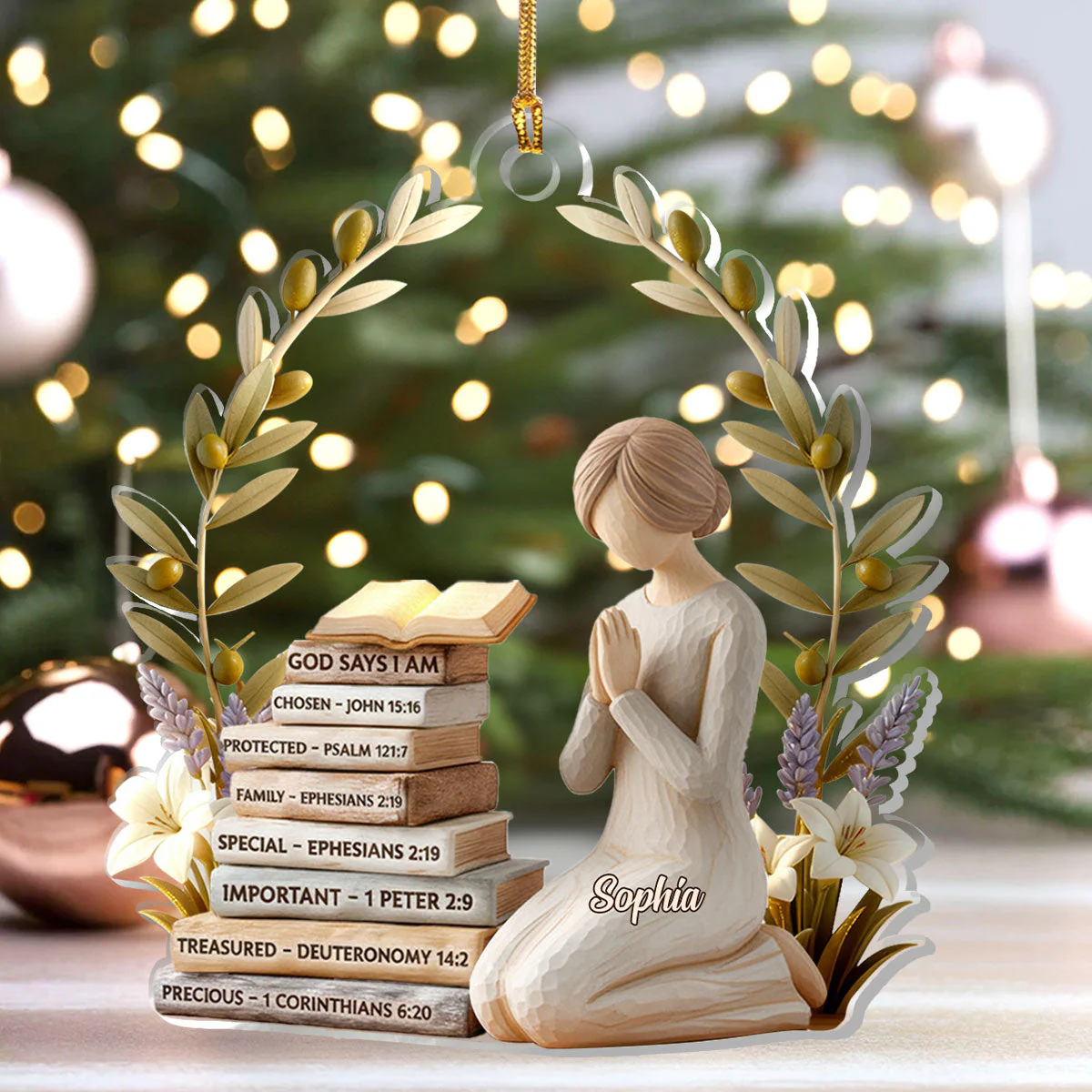 God Says I Am - Personalized 1-Layer Acrylic Ornament HL128 - Image 4