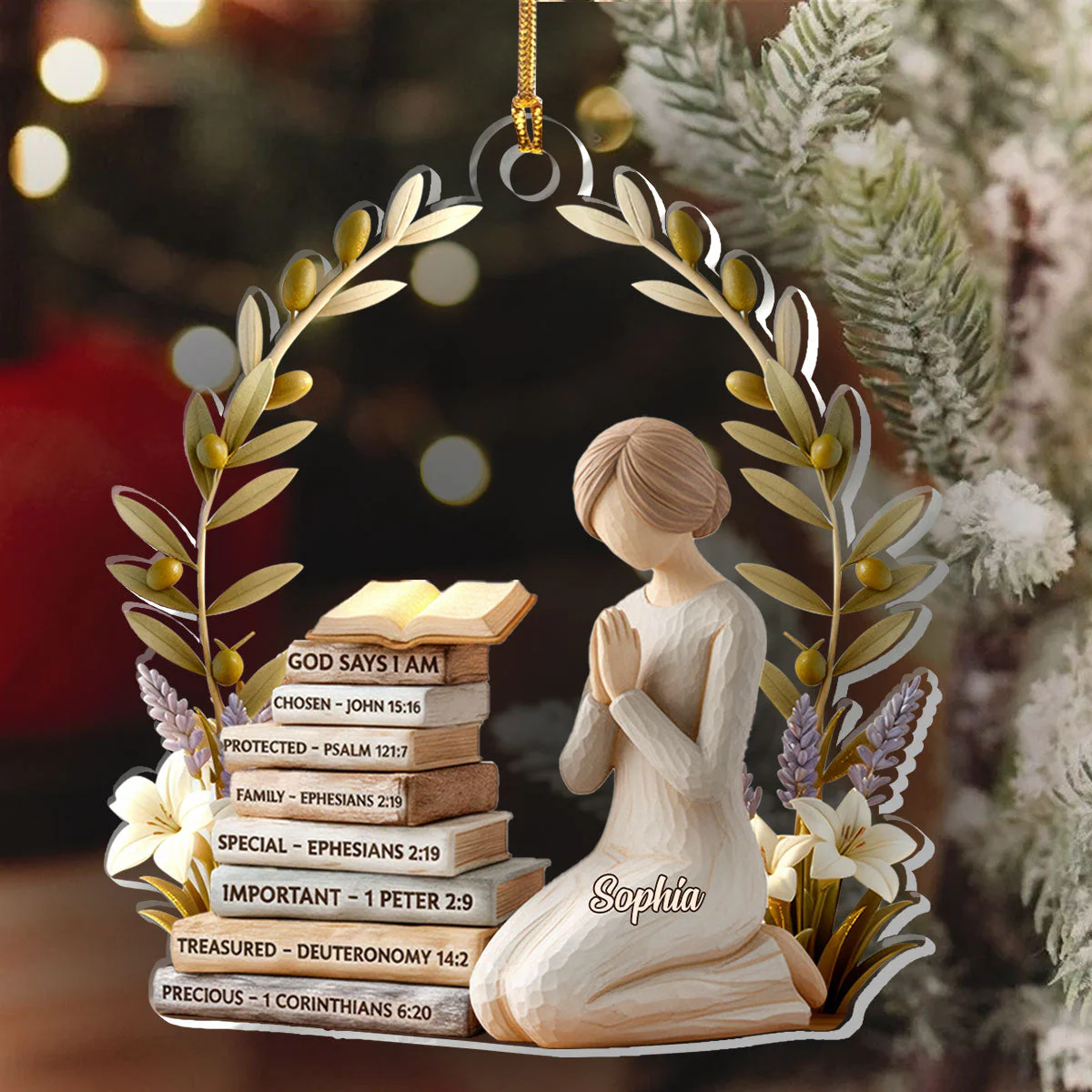 God Says I Am - Personalized 1-Layer Acrylic Ornament HL128 - Image 6