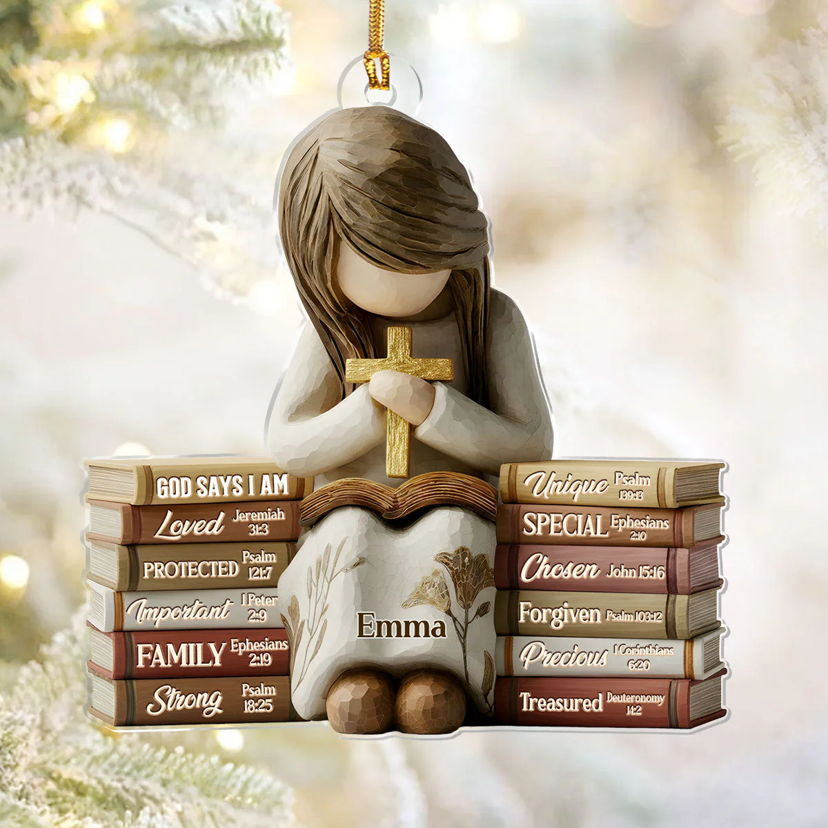 God Says I Am - Personalized 1-Layer Acrylic Ornament HL128