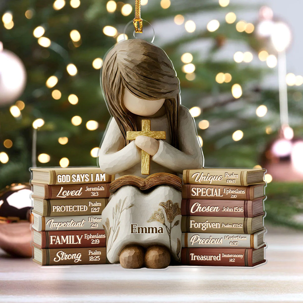 God Says I Am - Personalized 1-Layer Acrylic Ornament HL128 - Image 4