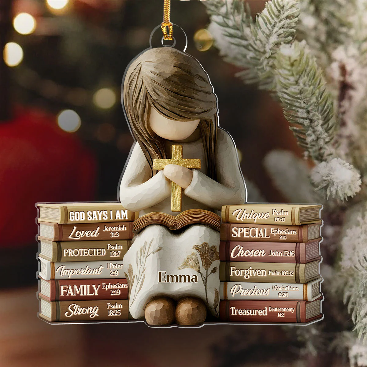 God Says I Am - Personalized 1-Layer Acrylic Ornament HL128 - Image 6