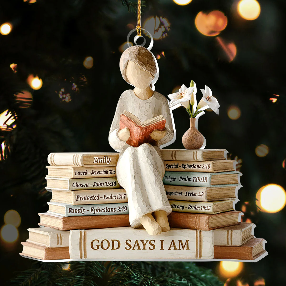 God Says I Am - Personalized 1-Layer Acrylic Ornament HL128