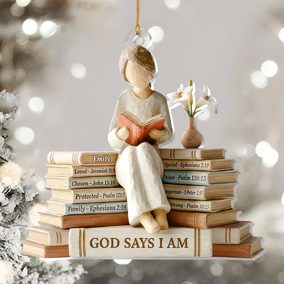 God Says I Am - Personalized 1-Layer Acrylic Ornament HL128 - Image 4