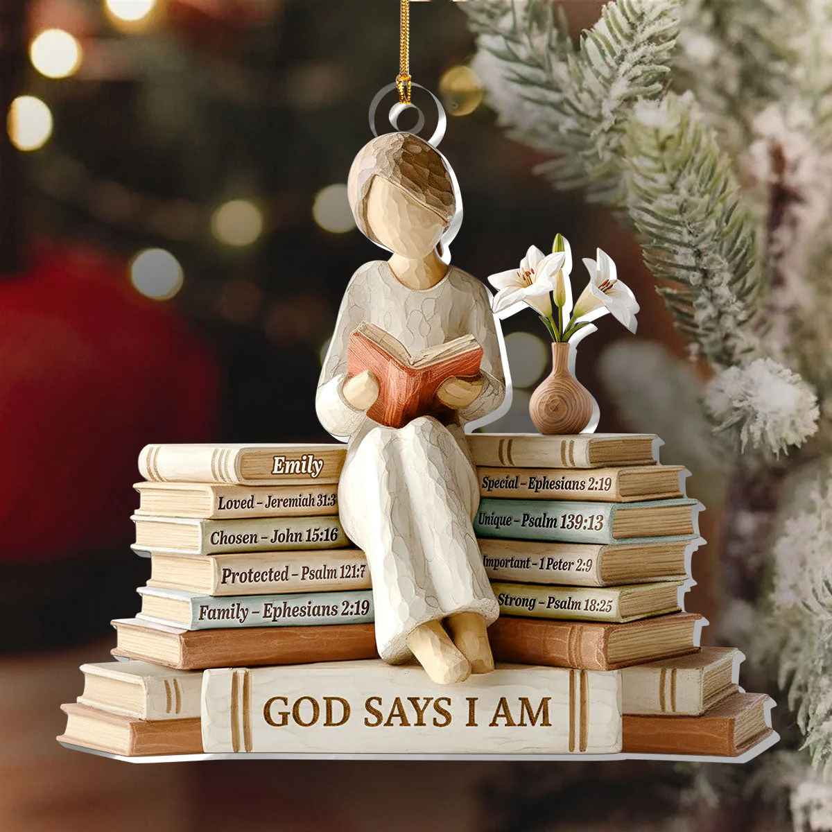 God Says I Am - Personalized 1-Layer Acrylic Ornament HL128 - Image 5