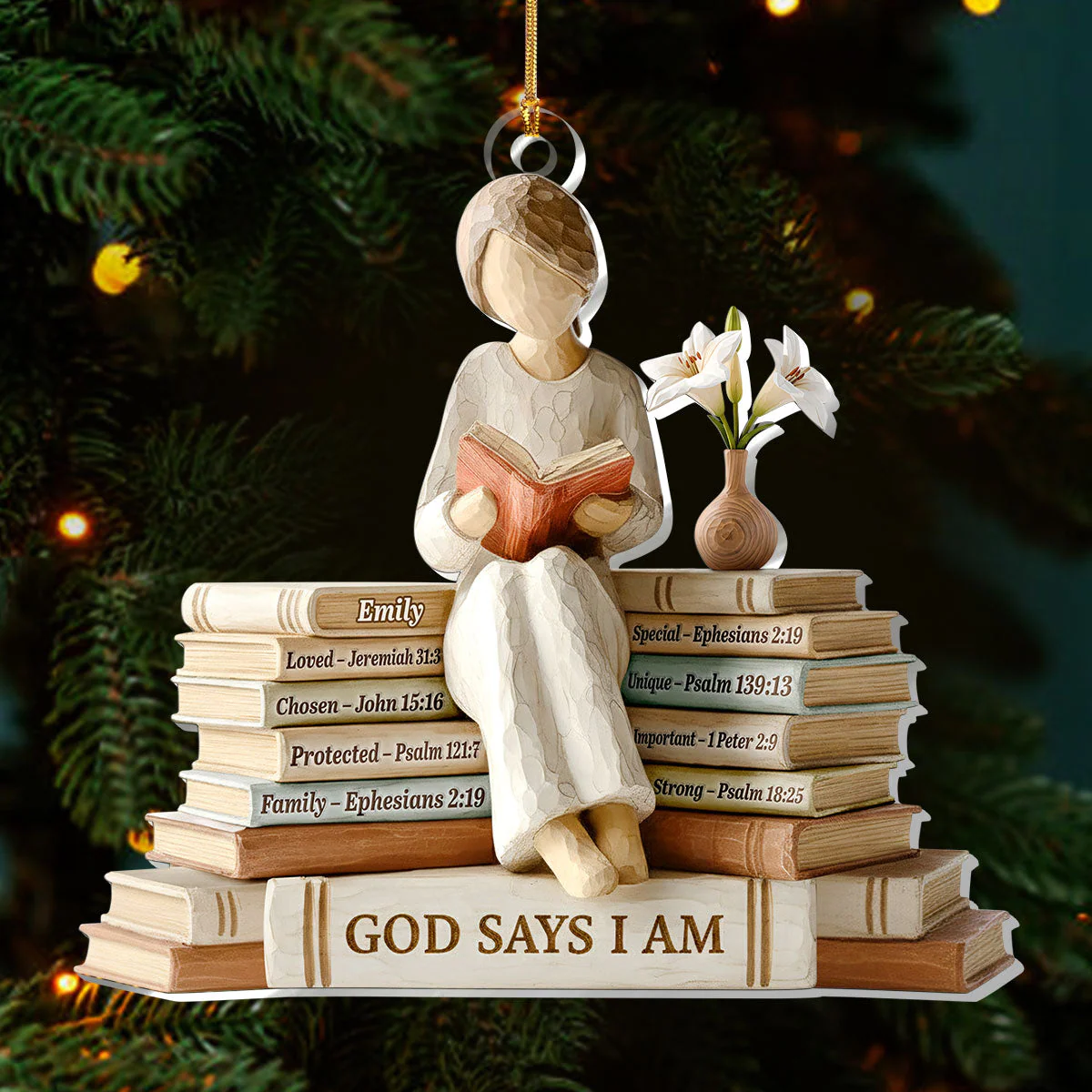 God Says I Am - Personalized 1-Layer Acrylic Ornament HL128 - Image 6