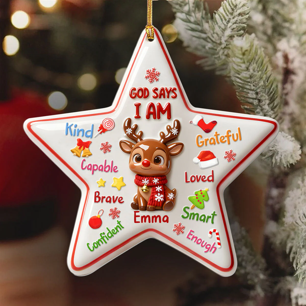 God Says I Am - Personalized 1-Layer Acrylic Ornament HL128 - Image 6