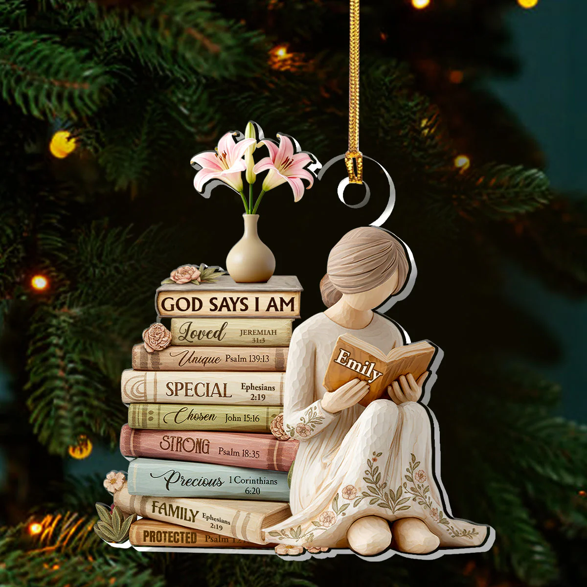God Says I Am - Personalized 1-Layer Acrylic Ornament HL128 - Image 3